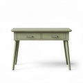 Green wooden desk with two drawers and dimensions 120 x 60 x 75cm